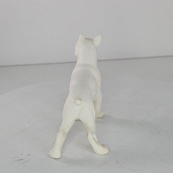 Vintage Goebel Bisque Boxer Dog Figurine Made West Germany White Dog - Picture 4 of 9